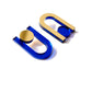 Boucles d’oreilles Una bleu miroir 
