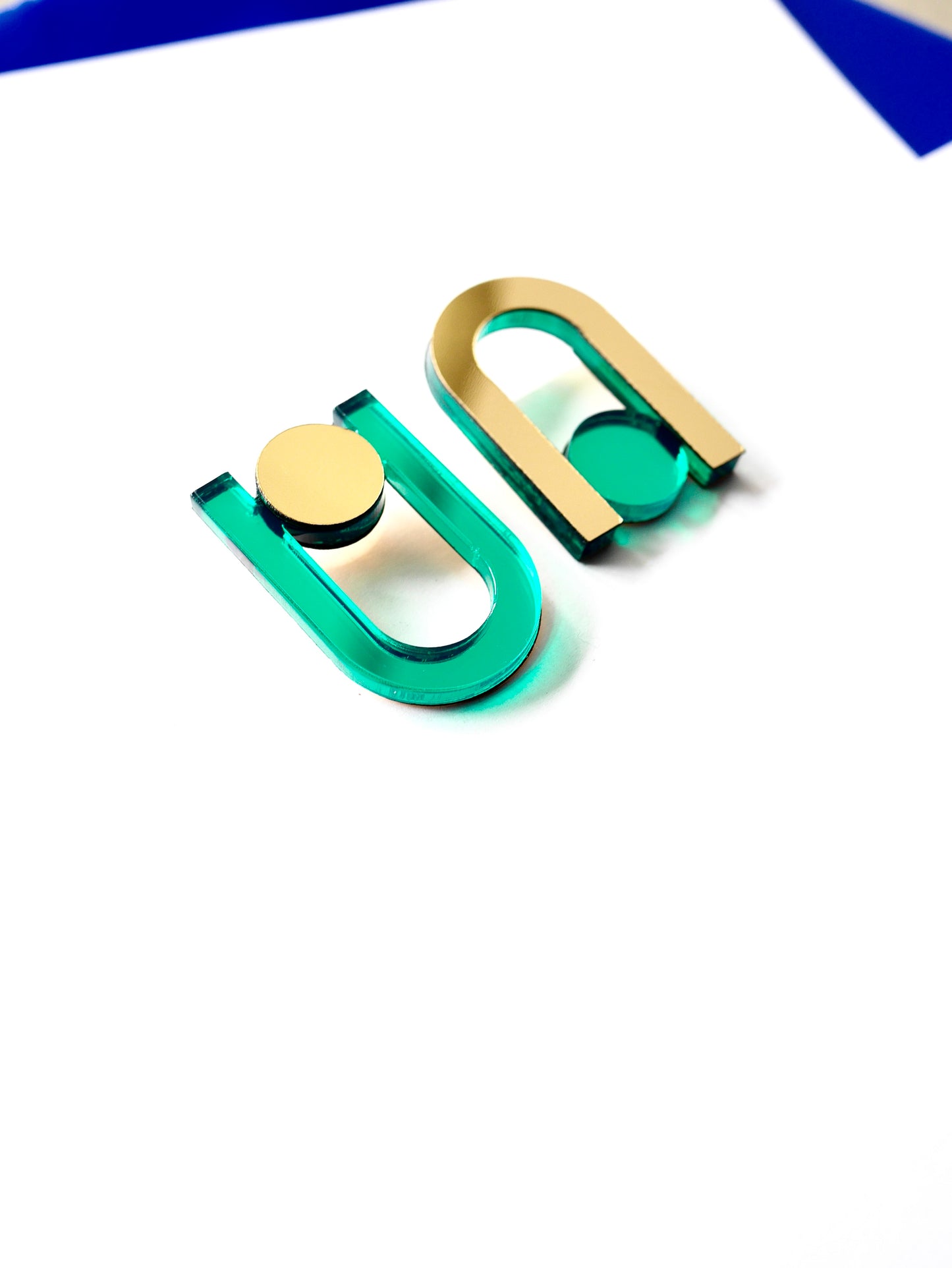 Boucles d’oreilles vert miroir 