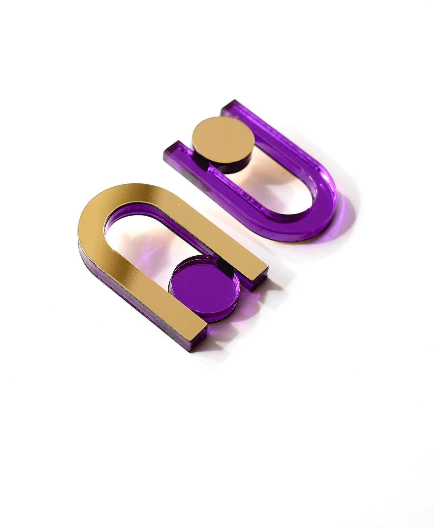 Boucles D’oreilles Una violet miroir