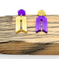 Boucles d’oreilles Zéphyr violet et doré  