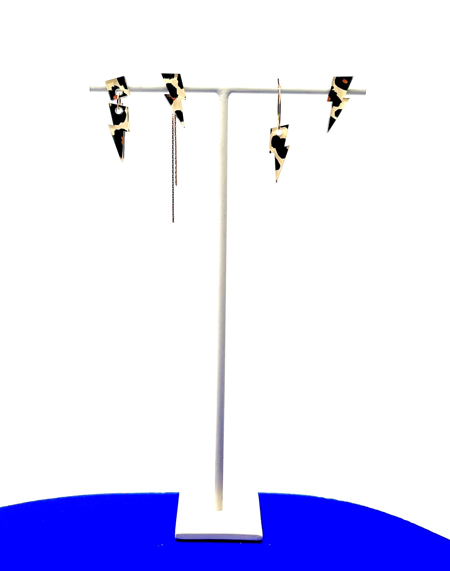 Boucles d’oreilles Mini Storm Léopard personnalisables, en forme d'éclair