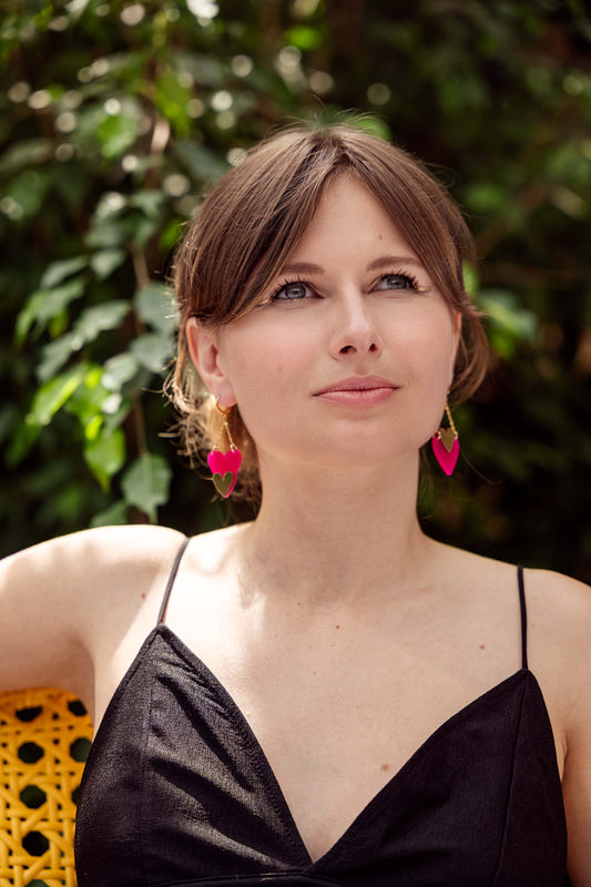 Boucles d’oreilles Loona rose