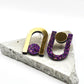 Boucles d’oreilles Una violet paillettes