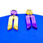 Boucles d’oreilles Zéphyr violet et doré 