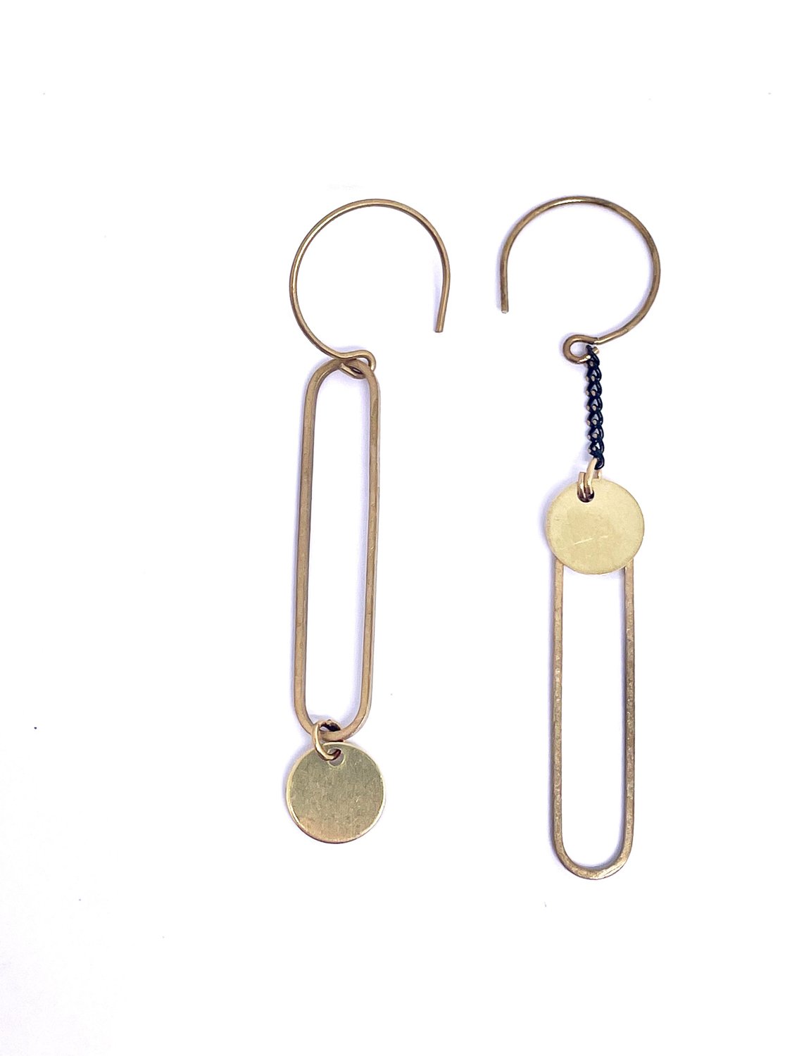 Boucles d'oreilles Trombone en laiton doré