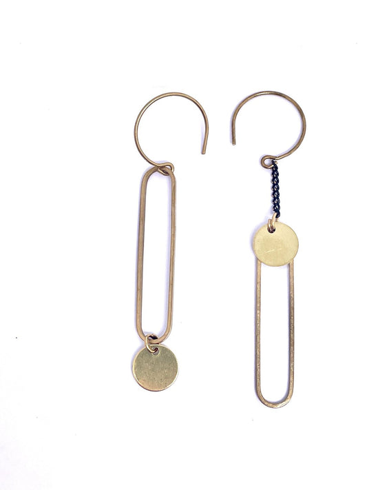 Boucles d'oreilles Trombone en laiton doré