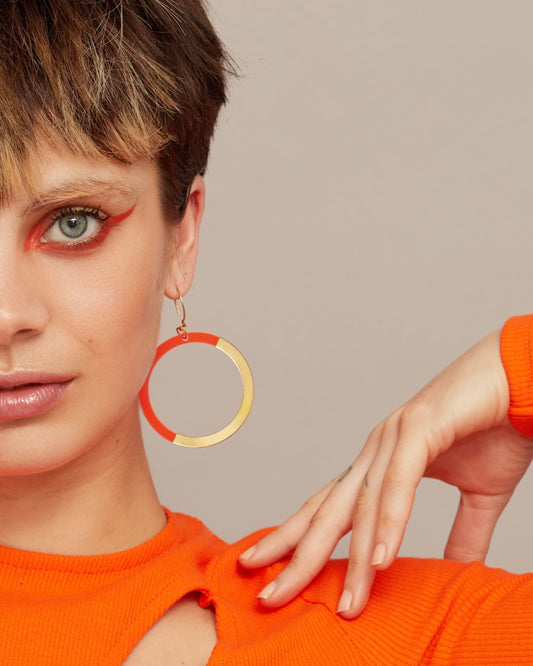 Boucles d'oreilles Lilia, créoles colorées fait main