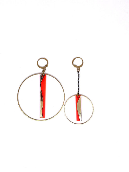 Boucles d'oreilles Gudmund oranges, fait main en France 